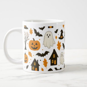 Halloween Scary Pattern – Spooky & Festive Large Coffee Mug