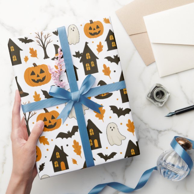 Halloween Scary Pattern – Spooky & Festive Wrapping Paper (Gifting)