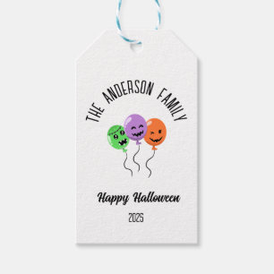 Halloween Scary Pumpkin Balloons Personalised Name Gift Tags