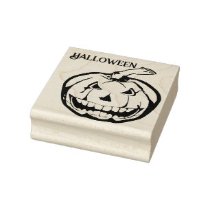 Halloween Scary Pumpkin Edit Text  Rubber Stamp