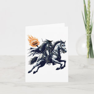 Halloween Scary Pumpkin Headless Horseman Card