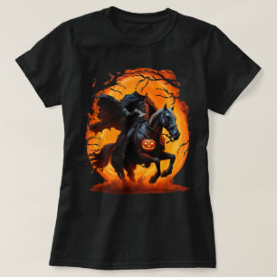 Halloween Scary Pumpkin Headless Horseman Horse T-Shirt
