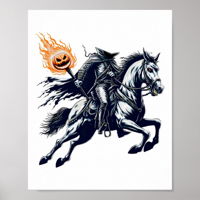 Halloween Scary Pumpkin Headless Horseman  Poster (Front)