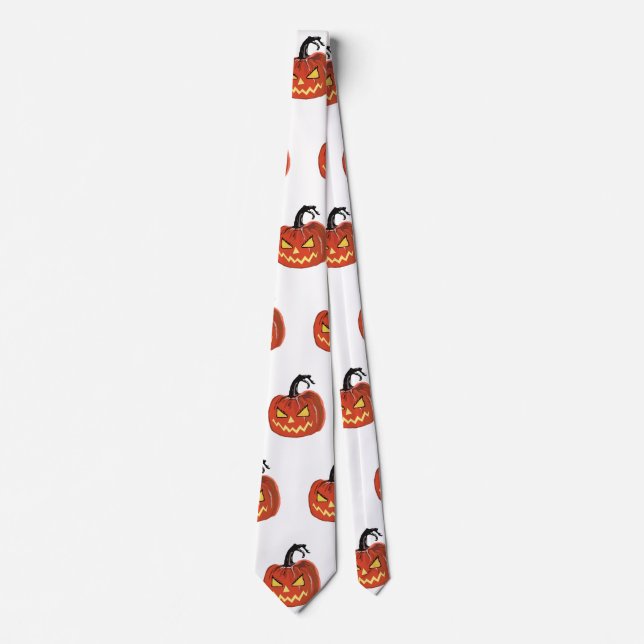 Halloween Scary Pumpkin Neck Tie (Front)