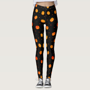 Halloween Scary Pumpkins Jack-o'-Lantern Pattern Leggings