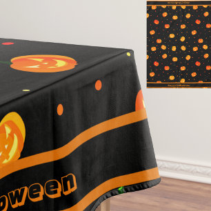 Halloween Scary Pumpkins Jack-o'-Lantern Pattern Tablecloth