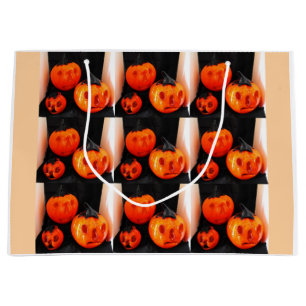 Halloween scary pumpkins large gift bag