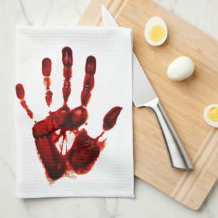 Halloween Scary Red Hand (Style No. 2) Tea Towel