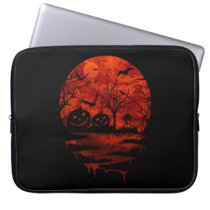 HALLOWEEN SCARY RED MOON LAPTOP SLEEVE