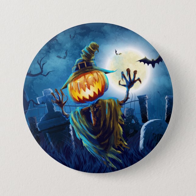 Halloween Scary Scene (5) Pumpkin All Options 7.5 Cm Round Badge (Front)
