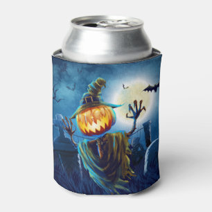 Halloween Scary Scene (5) Pumpkin Can Cooler