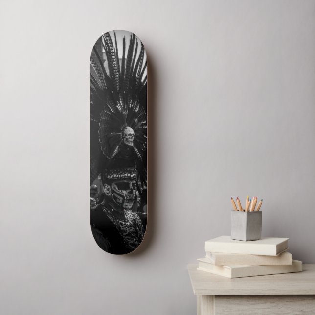 Halloween Scary Skull Black & White Skateboard (Wall Art)