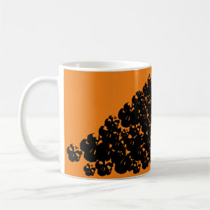Halloween scary skulls pile black orange coffee mug