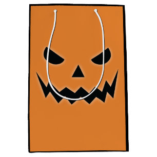 Halloween Scary Spooky Jack O Lantern Pumpkin Face Medium Gift Bag