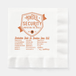 Halloween Scary Spooky Monster Security Funny Napkin