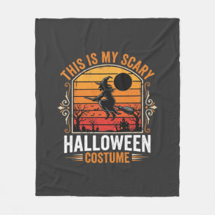 Halloween Scary Vintage Witch Costume Design Fleece Blanket