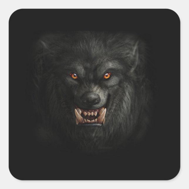 Halloween Scary Werewolf  Square Sticker (Front)