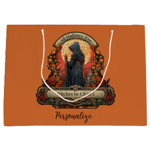 Halloween Scary Witch Funny Quote Personalised Large Gift Bag