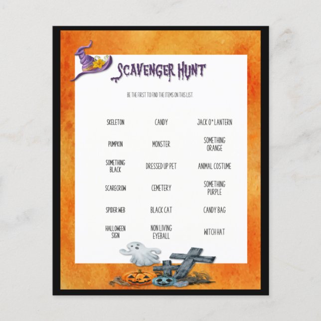 Halloween Scavenger Hunt Game (Front)
