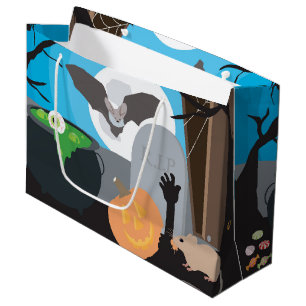 Halloween Scene  Large Gift Bag