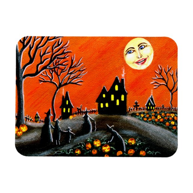 Halloween scene magnet" Ripening Jack-O-Lanterns" Magnet (Horizontal)