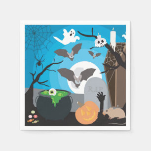 Halloween Scene Napkin