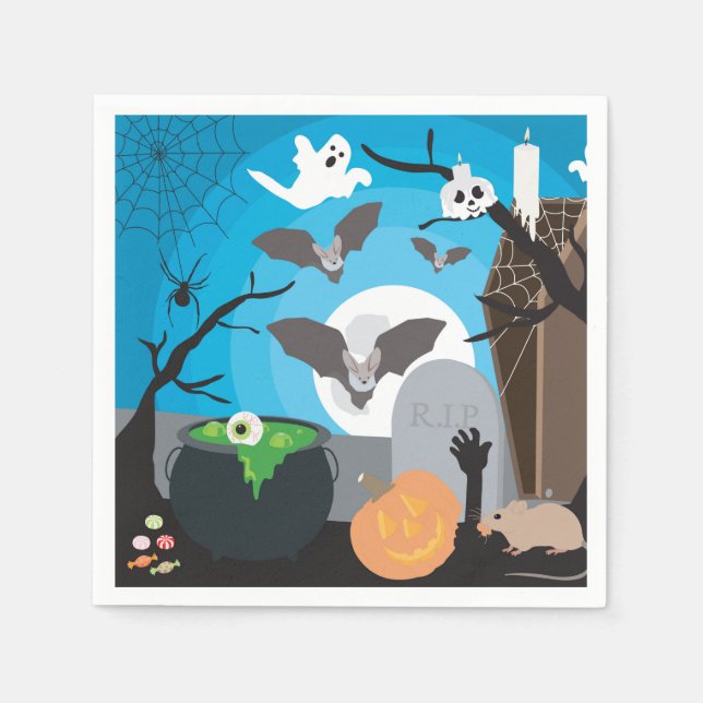 Halloween Scene Napkin (Front)
