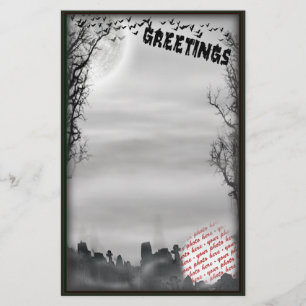 Halloween Scene Photo Frame Stationery