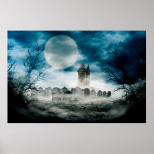 Halloween scene poster