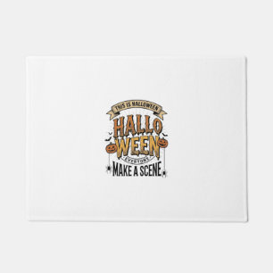 Halloween Scene Shirt Vintage Engraving Pumpkin De Doormat