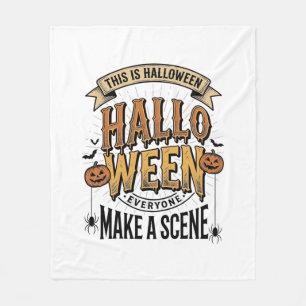 Halloween Scene Shirt Vintage Engraving Pumpkin De Fleece Blanket