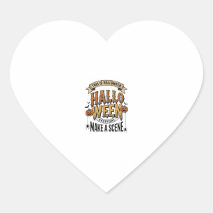 Halloween Scene Shirt Vintage Engraving Pumpkin De Heart Sticker