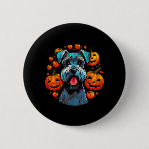 Halloween Schnauzer Dog Black 6 Cm Round Badge
