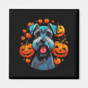 Halloween Schnauzer Dog Black Premium Tri-Blend Magnet