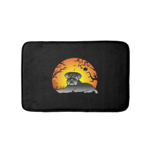Halloween Schnauzer Dog Lover T-shirt Bath Mat