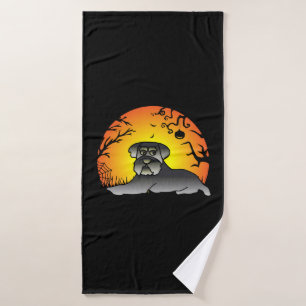 Halloween Schnauzer Dog Lover T-shirt Bath Towel