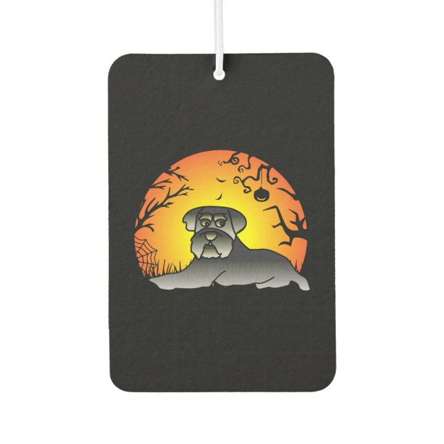 Halloween Schnauzer Dog Lover T-shirt Car Air Freshener (Front)