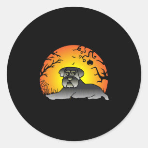 Halloween Schnauzer Dog Lover T-shirt Classic Round Sticker