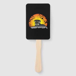 Halloween Schnauzer Dog Lover T-shirt Hand Fan