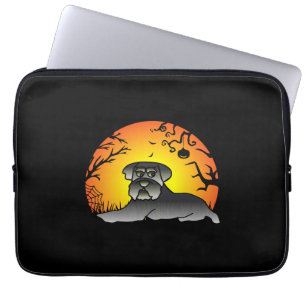 Halloween Schnauzer Dog Lover T-shirt Laptop Sleeve