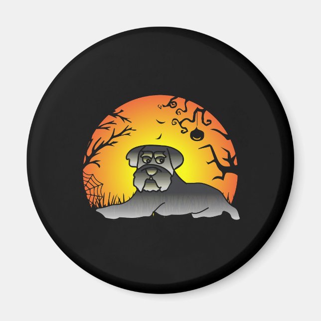Halloween Schnauzer Dog Lover T-shirt Magnet (Front)