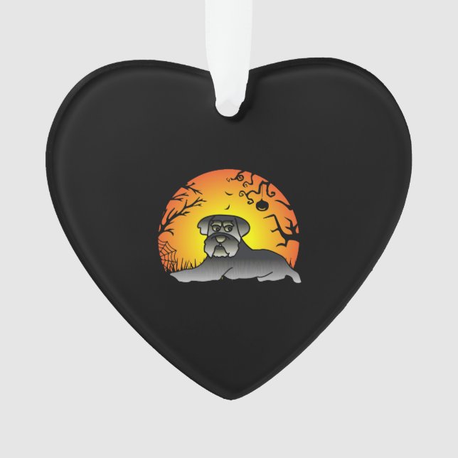 Halloween Schnauzer Dog Lover T-shirt Ornament (Front)