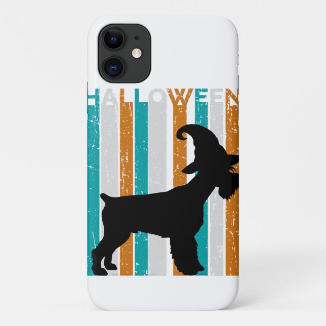 Halloween Schnauzer Silhouette Dog | Orange Cool Case-Mate iPhone Case (Back)