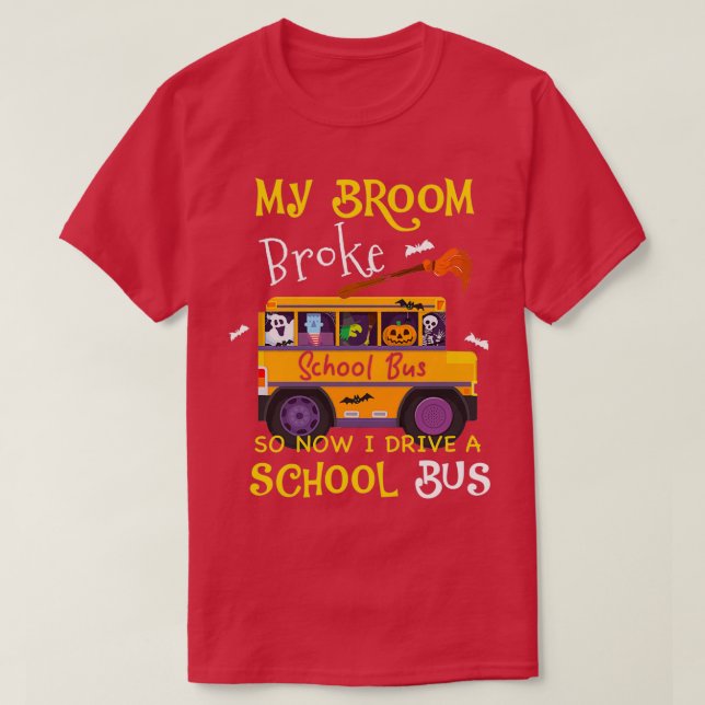 Halloween School bus driver T-Shirt (Design Front)