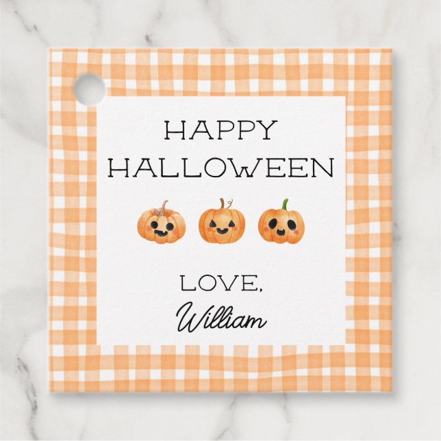 Halloween School Class Party Gift Treat Tag (Front)