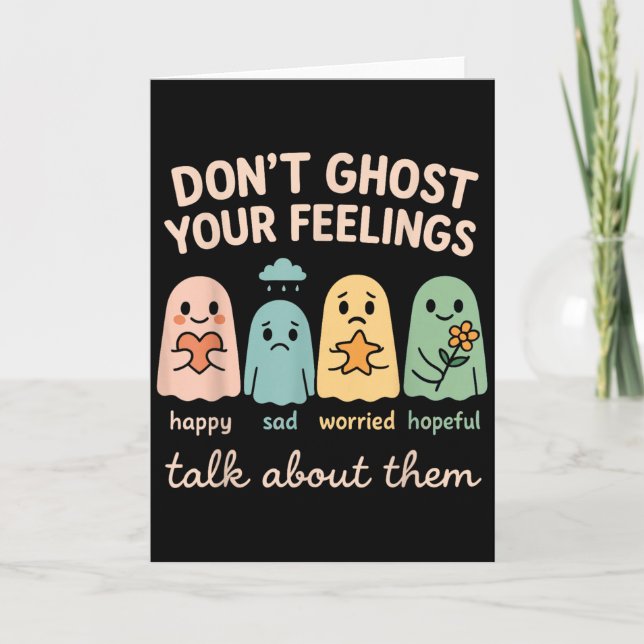 Halloween School Psychologist Shirt Dont Ghost You Card (Front)