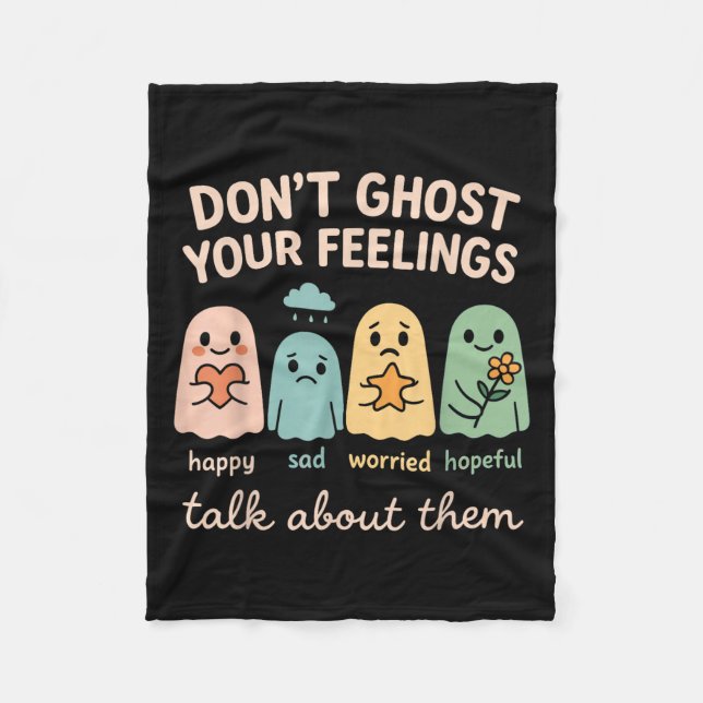 Halloween School Psychologist Shirt Dont Ghost You Fleece Blanket (Front)