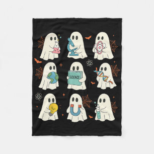 Halloween Science Teacher Student Ghost Laboratory Fleece Blanket