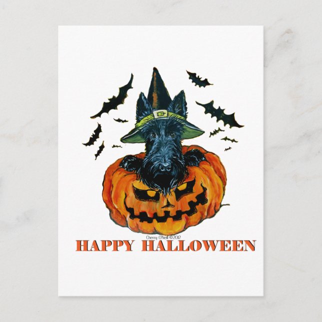 Halloween Scottie Postcard (Front)
