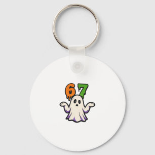 Halloween Scp 67 Cute Ghost Meme Six Seven Costume Key Ring